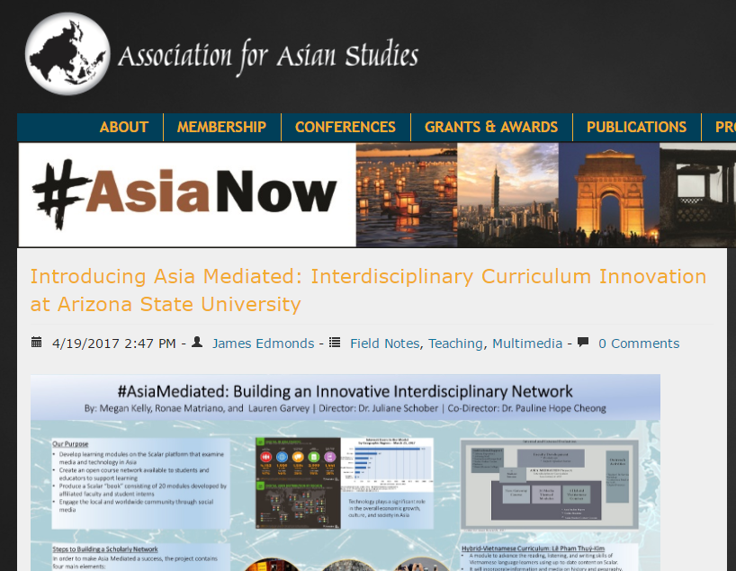 Screenshot of Association for Asian Studies website