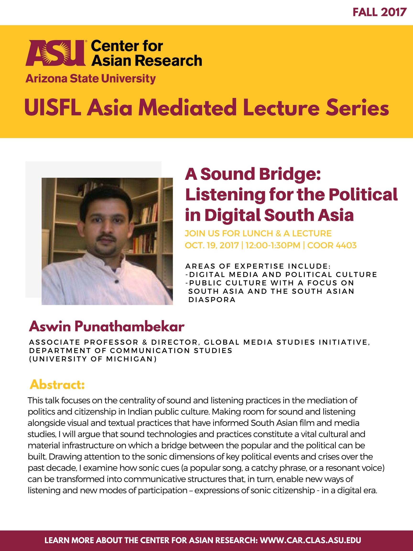 Asia Mediated Lecture Series: A Sound Bridge poster